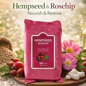 Celavi Hempseed Rosehip Makeup Removing Wipes NEW